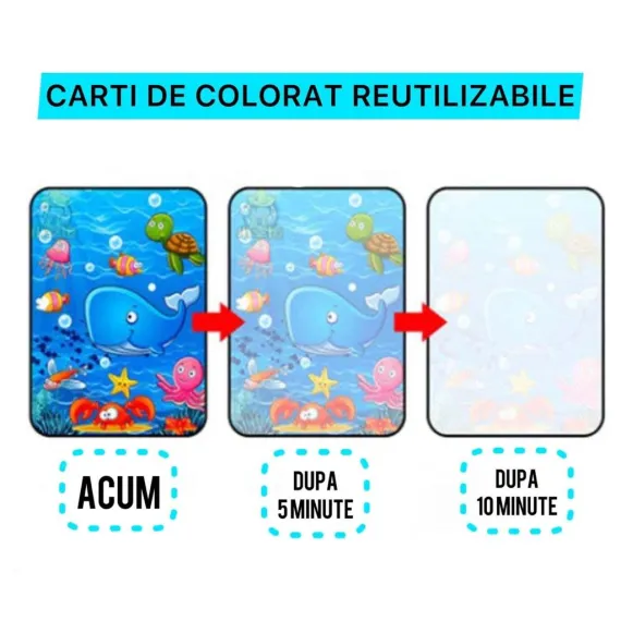 Carte de colorat cu apa, Almido Water Book, Reutilizabila, plina de culori vibrante, Sofia, 8 pagini, pentru fete si baieti de la 3 ani [1]