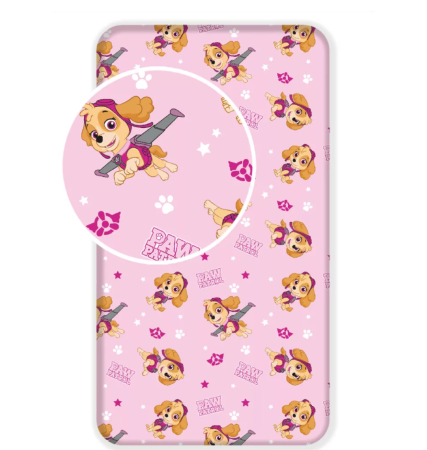 Mobilier camera copilului - Cearsaf cu elastic, Almido,  Patrula Catelusilor Pup Power, 90x200 cm