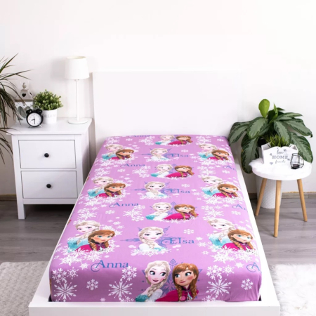 Cearsaf cu elastic, Almido, Frozen, Ana si Elsa, 90x200 cm [1]