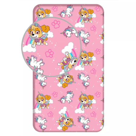 Lenjerii si huse patut - Cearsaf cu elastic, Almido, Patrula Catelusilor, Unicorn Dreams, 90x200 cm