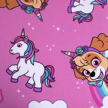Cearsaf cu elastic, Almido, Patrula Catelusilor, Unicorn Dreams, 90x200 cm [1]