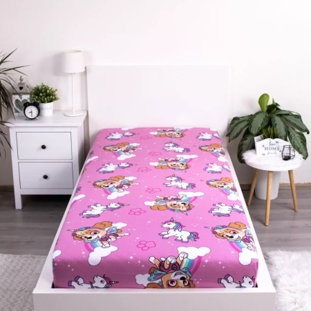 Cearsaf cu elastic, Almido, Patrula Catelusilor, Unicorn Dreams, 90x200 cm [2]