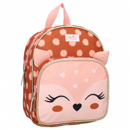 Ghiozdane gradinita - Ghiozdan Pret Giggle, Little Deer 29cm x23cm x8cm, Maro, Roz