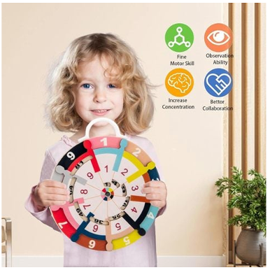 Joc Montessori 2 in 1 Tabla Inmultirii si impartirii, din lemn, Almido,  18,5 cm [1]