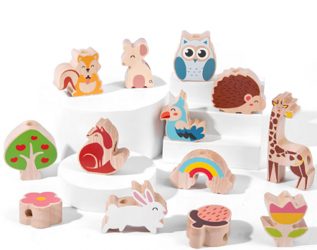 Joc Montessori de snuruit si echilibru, Copacul cu animalute, Almido, 15 cm, Multicolor [3]