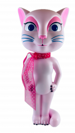 Jocuri si Puzzle - Jucarie interactiva, ANGELA pisica vorbareata, Almido, 30 cm, Alba