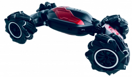 Masinute - Masina cu telecomanda pentru copii 2.4 GHz, Controlabila cu ceas de mana, Rotire 360 grade, Lumini interactive, Reincarcabila, Pentru cascadorii, Rosu