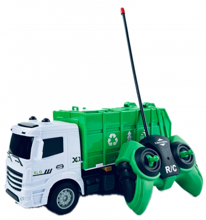 Masinute - Masina de gunoi cu telecomanda, 20 cm, Verde Alb