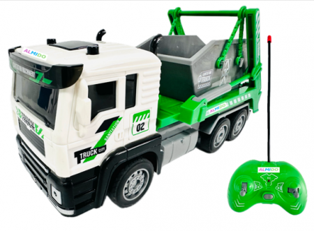 Masinute - masinuta-de-gunoi-cu-telecomanda-lumini-sunete-26cm