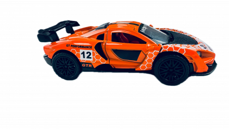 Masina metalica, Sport, Lumini si sunete, Usi si Portbagaj mobile, 11 cm, Orange [4]