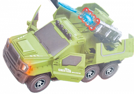 Masina militara, Almido, Lumini si sunete, Lansator discuri, rotire 360, 22 cm [6]