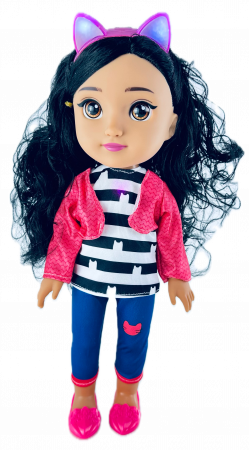 Papusi si accesorii - Papusa Gabi DOLL LUCKY, Coronita cu led, canta si lumineaza, cu baterii, 34 cm