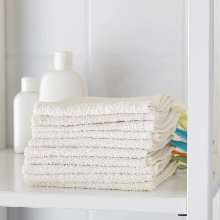 Prosoape de fata 10 buc., bumbac moale, alb, 30x30 cm [2]