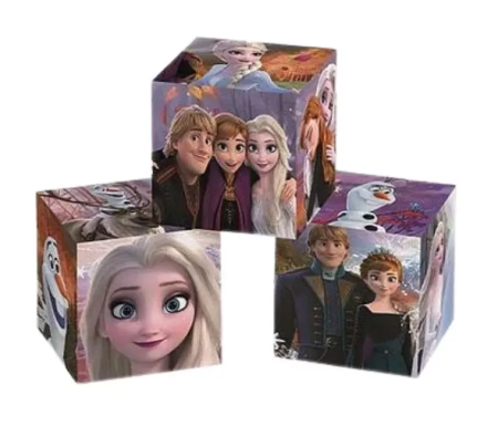 Puzzle tip cuburi Almido Frozen, 12 piese, 16x12cm [1]