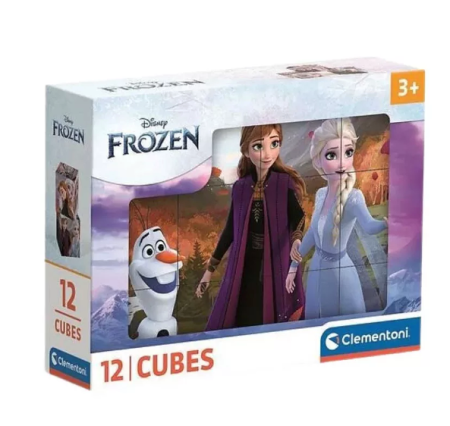 Puzzle - Puzzle tip cuburi Almido Frozen, 12 piese, 16x12cm