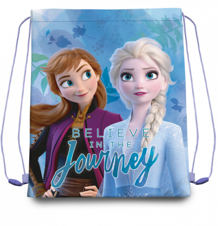Ghiozdane scoala - Sac sport Frozen Believe in Magic 40x30 cm Albastru