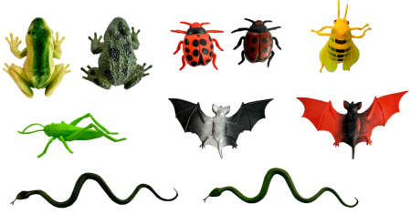 Jocuri si Jucarii - Set 10 figurine, diferite insecte, Natural Species, multicolor