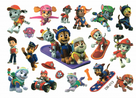 Diverse accesorii - Set 18 tatuaje temporare copii, Paw Patrol, Multicolor