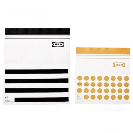 Set 60 pungi ziplock, resigilabile negru-galben [0]