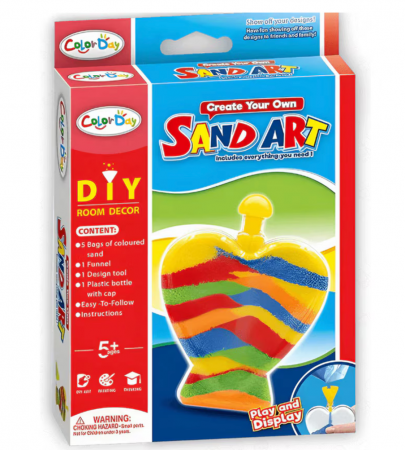 Jucarii creative - Set creatie cu nisip colorat, Almido, 14 cm