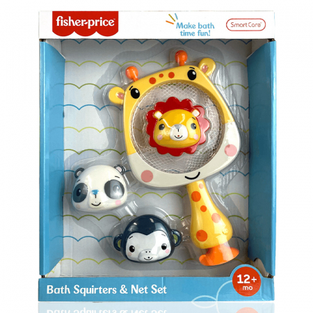 Jocuri si Jucarii - Set de jucarii pentru baie animalute si girafa plasa, Fisher Price