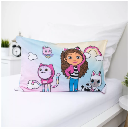 Set de lenjerie pat copii ALMIDO, Gabby's Dollhouse Sugar Dream, cearceaf pilota si husa fata de perna, 100x135 cm, 40x60 cm [3]