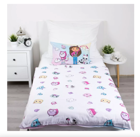 Set de lenjerie pat copii ALMIDO, Gabby's Dollhouse Sugar Dream, cearceaf pilota si husa fata de perna, 100x135 cm, 40x60 cm [2]