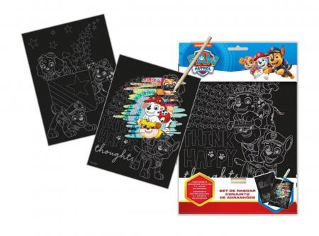 Jocuri si Jucarii - Set de razuit, Paw Patrol, 2 planse, 20x28 cm, Multicolor