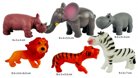 Set Figurine Animale salbatice, Almido, 6 piese, cauciuc moale, 9 cm, multicolor [1]