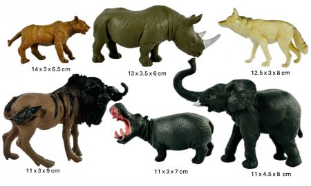Set Figurine Animale salbatice savana Almido, 6 piese, 13 cm, multicolor [1]