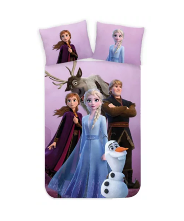 Lenjerii si huse patut - Set lenjerie pentru copii, Disney Regatul de gheata, Almido,100x140cm, 40x45cm, 100% bumbac