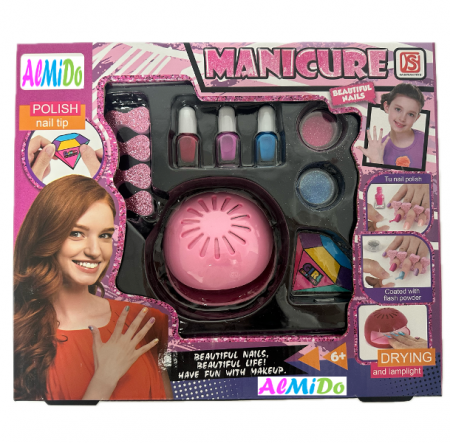 Frumusete, bijuterii si accesorii fetite - Set Manichiura fete, Almido, cu Lampa de uscare, Oja si Accesorii
