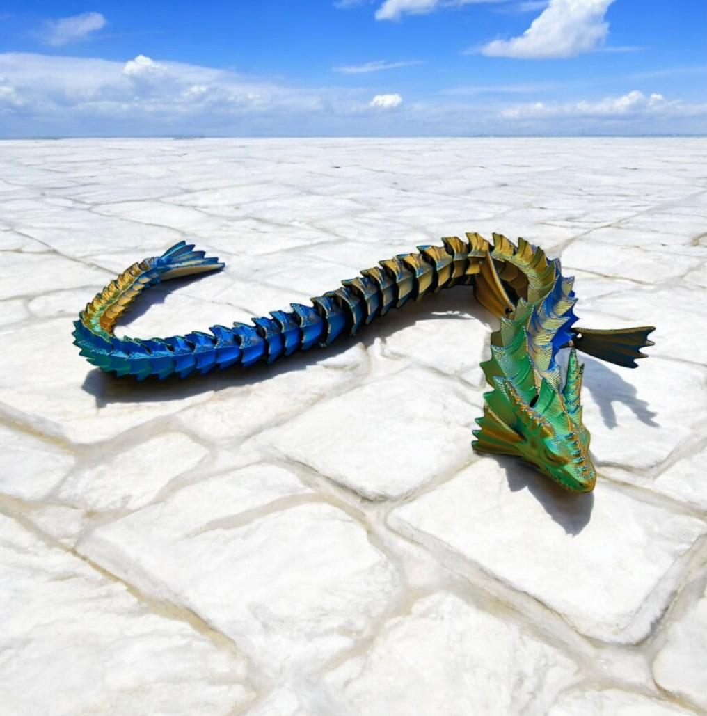 Aqua Dragon Articulat – Dragon Printat 3D Flexibil și Personalizabil [5]