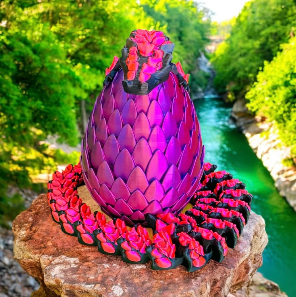 Bloom Dragon – dragon articulat negru-roșu cu design floral [5]