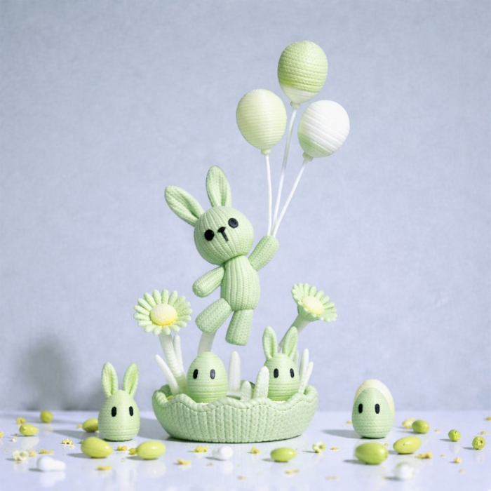 Decor de Paste cu iepurasi si baloane – figurina decorativa 3D  URL produs [2]