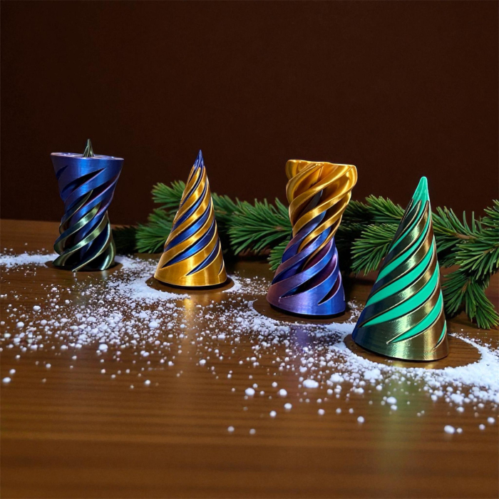 Fidget Slide Bradut – Jucarie antistres 3D cu design spiralat de Craciun [2]