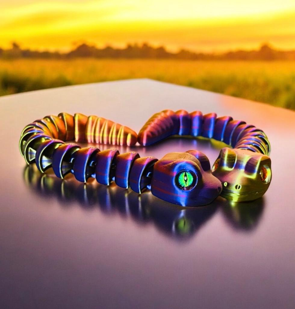 Flexi Snake – șarpe colorat și articulat imprimat 3D [3]