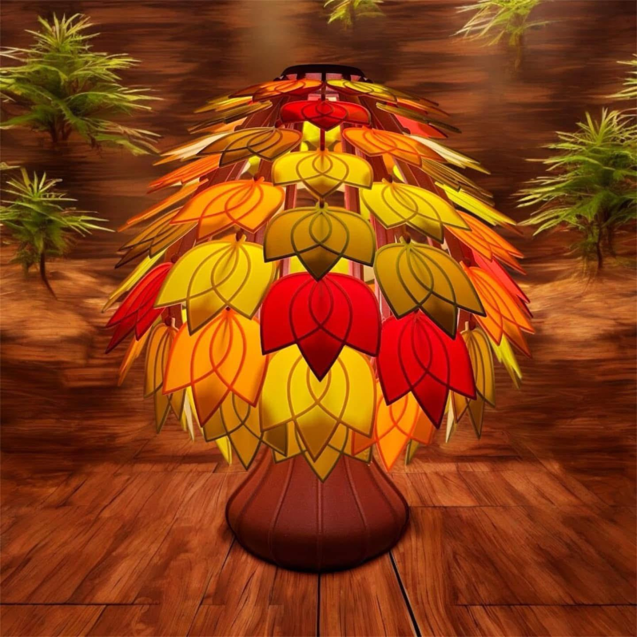 Lampa Autumn Glow – Abajur Decorativ Frunze Toamnă | Alore Magic 3D Print [1]