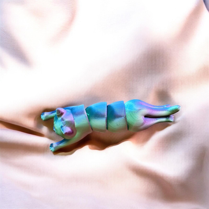 Pisicuță articulată 3D albastră – Jucărie flexibilă și decor creativ [2]