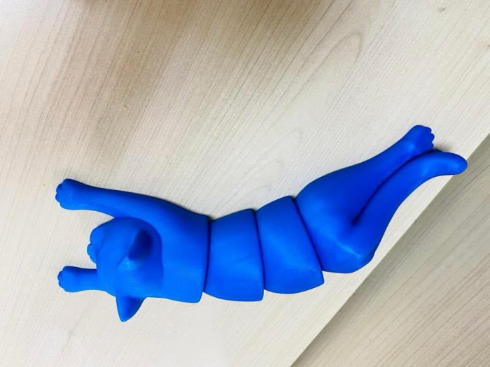 Pisicuță articulată 3D albastră – Jucărie flexibilă și decor creativ [4]