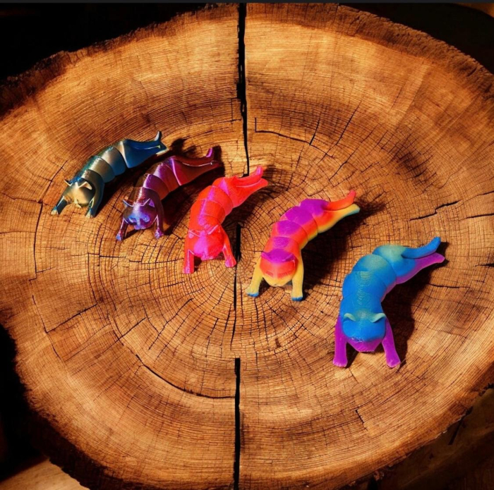 Pisicuță articulată 3D albastră – Jucărie flexibilă și decor creativ [3]