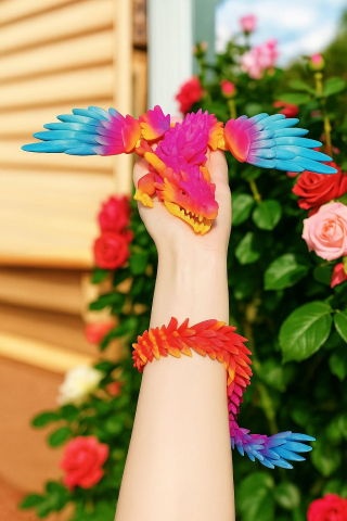 PRINTURI ARTICULATE - Blaze Dragon – dragon articulat 3D multicolor