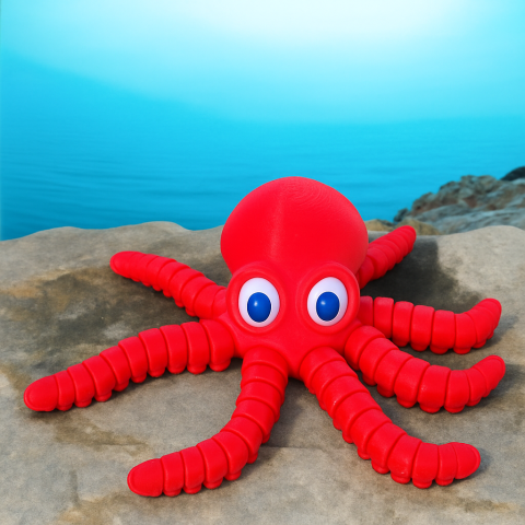 PRINTURI ARTICULATE - Caracatita OctoGlow - jucarie articulata printata 3D