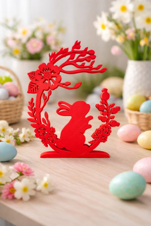 Produse - Decor de Paste cu iepuras floral – ornament decorativ 3D