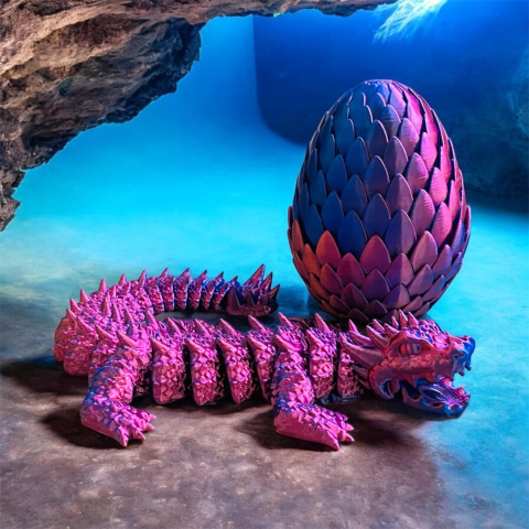 PRINTURI ARTICULATE - Echo Dragon articulat printat 3D – jucărie și decor colecționabil