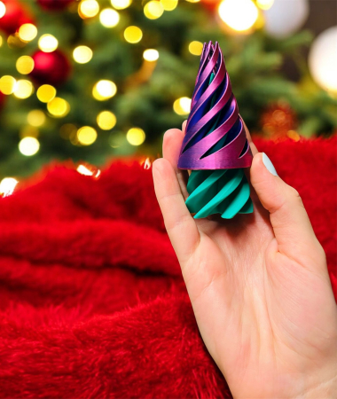 Fidget Slide Bradut – Jucarie antistres 3D cu design spiralat de Craciun [5]