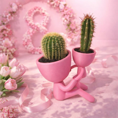 CADOURI 8 MARTIE - Ghiveci decorativ Mama si Copilul cadou 8 Martie