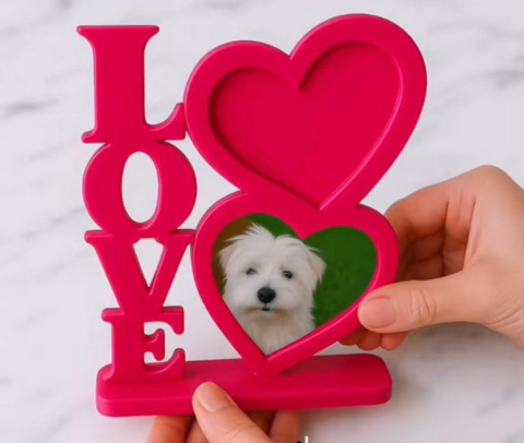 Love Frame – suport decorativ cu inimi roșii imprimat 3D [1]
