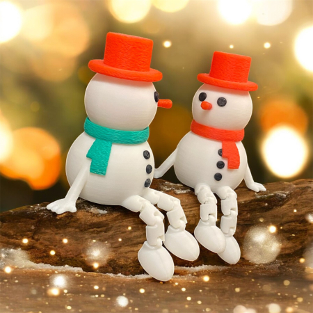 IDEI CADOURI - Om de Zăpadă Articulat – Figurină decorativă 3D Alore Magic 3D Print