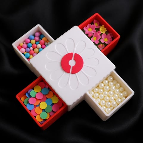 ORGANIZATOARE - Organizator Flower Box – Cutiuță Decorativă cu Sertare 3D Printată | Alore Magic 3D Print